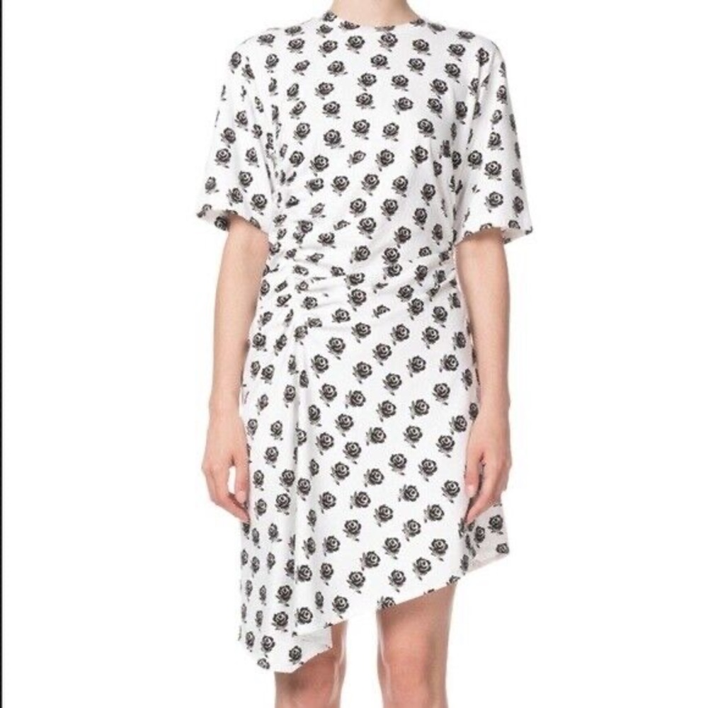 KENZO ASYMMETRICAL ROSE PATTERN DRESS - Picture 3 of 10